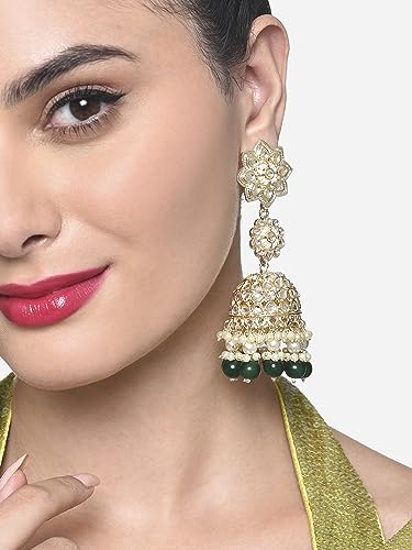 Cluster Beads & Kundan Jhumki Earring - ZPFK16208